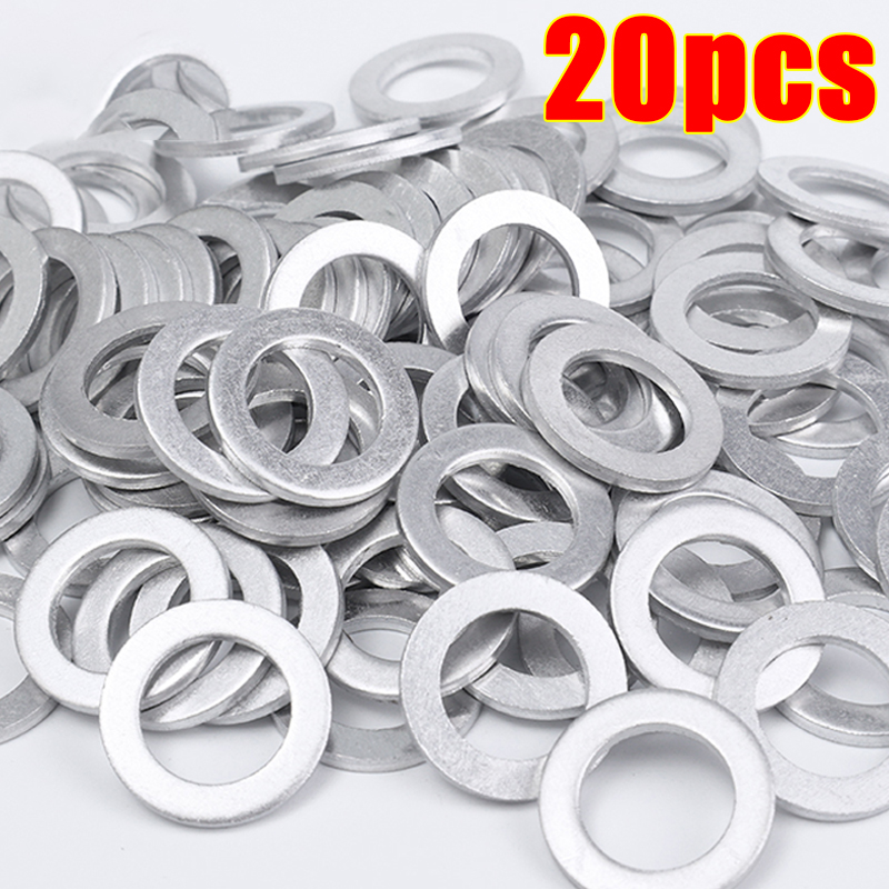 14 mm aluminium olieaftapplug crush washer set antislip voor duurzame afdichting auto exterieur accessoires voor olieverversing compatibel: WHITE