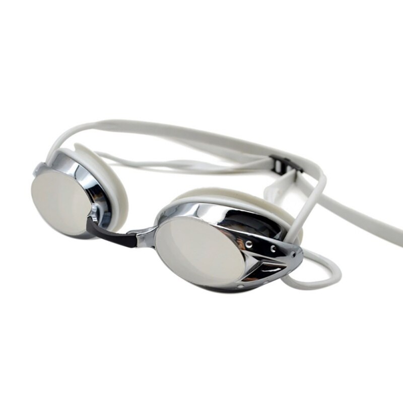 Volwassen Mannen Vrouwen Outdoor Water Sport Zwemmen Bril Anti-Fog Waterdichte Kleurrijke Plating Zwembril Met Neusbrug Vervan: Grey