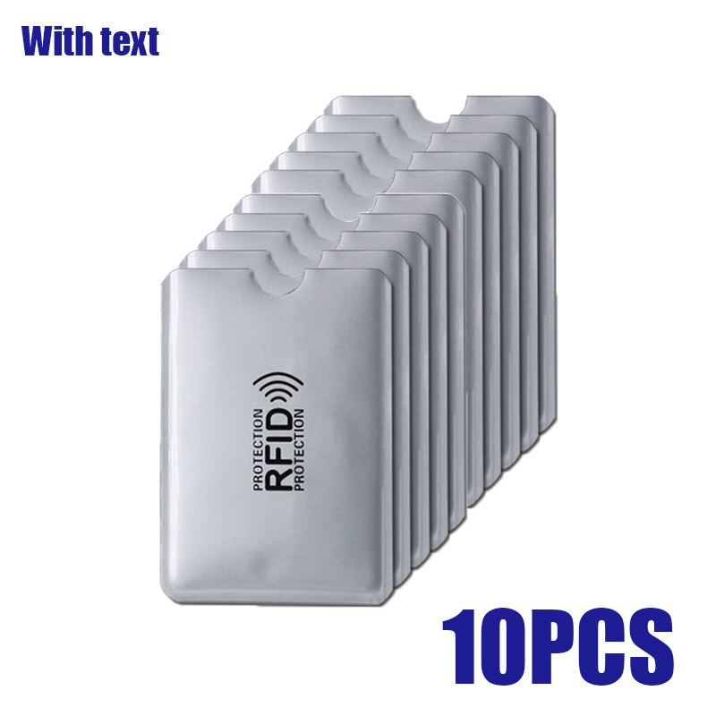 Portafoglio anti Rfid per ufficio blocco lettore blocco porta carte di credito ID porta carte di credito protezione porta carte di credito in metallo NFC alluminio: 10pezzi con logo
