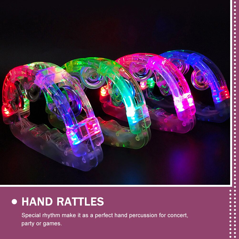 2Pcs LED Hand Bell Musical Party Props Portable Hand Bell Random Color