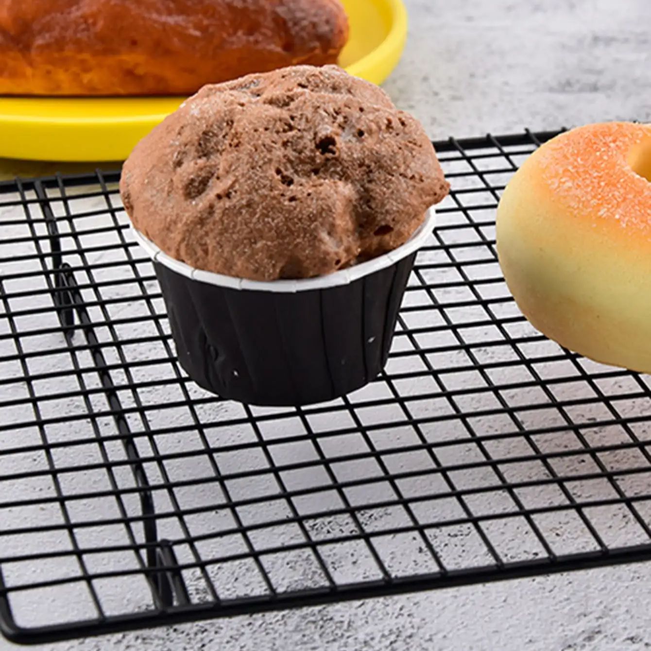 Estante de enfriamiento de pasteles antiadherente de acero rico en carbono, bandeja de rejilla de enfriamiento, galletas, galletas, pan, Muffins, soporte enfriador de pasteles, 1 ud.