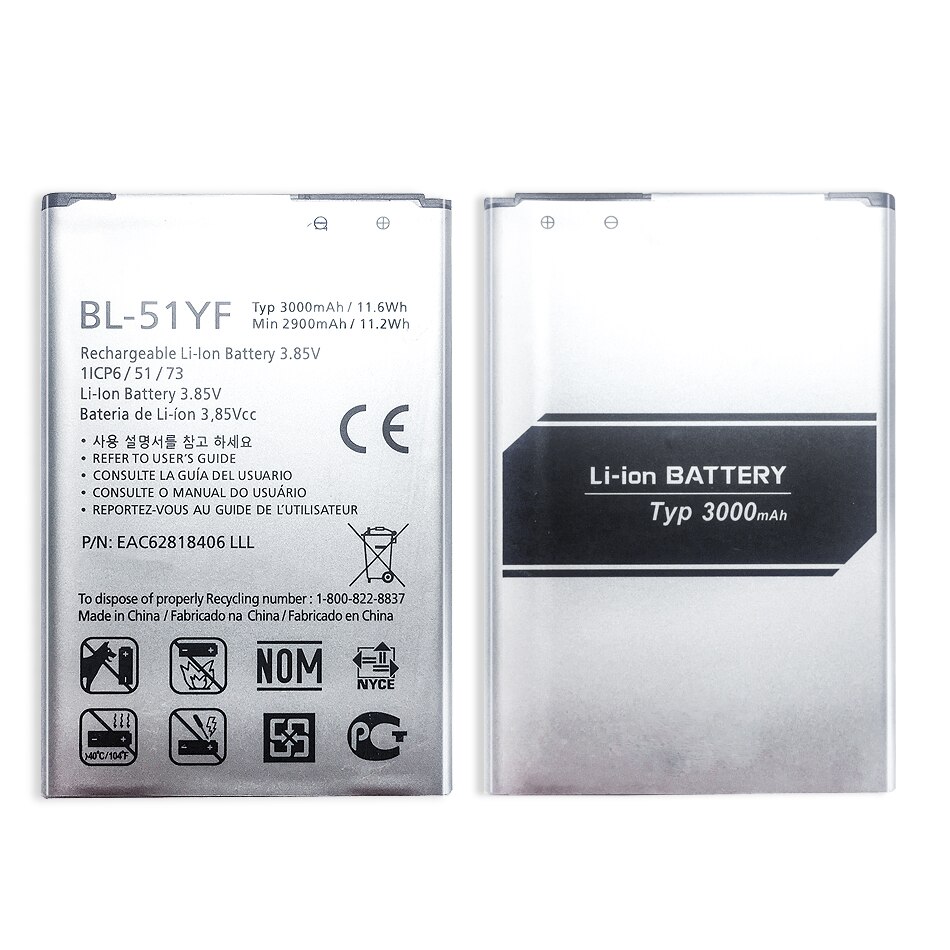 Replacement 3000mAh Mobile Battery BL-51YF For LG G4 H815 H810 VS999 F500 F500S F500K F500L H81 H818 H819 BL 51YF