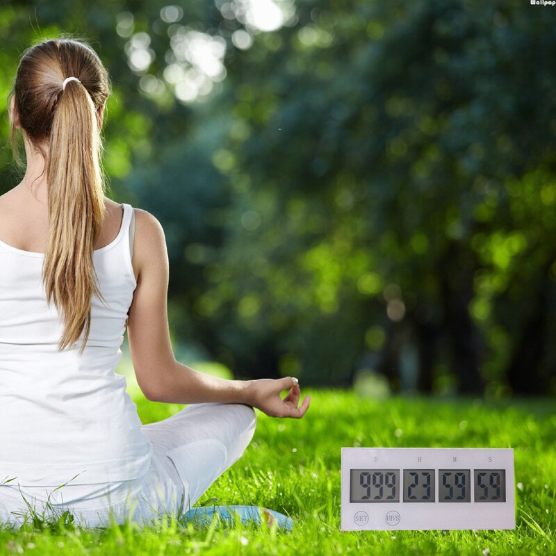 Digital Countdown Days Timer Touch key Kitchen Timer 999 Days Countdown Timer Voice reminder (White)