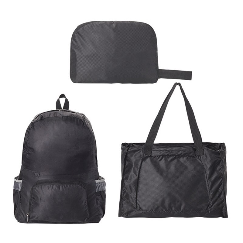 Opvouwbare Tweeërlei Gebruik Rugzak Ultralight Fietsen Marathon Rugzak Voor Vrouwen Mannen Waterdichte Outdoor Gym Vouwen Rugzak: Black Color