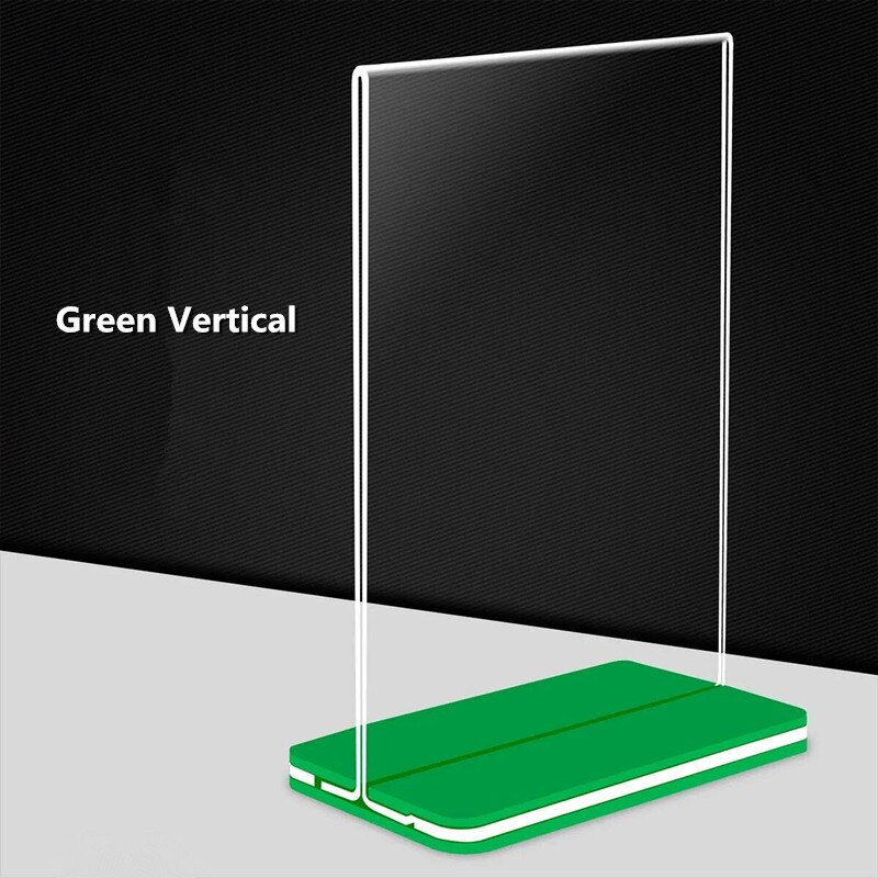Support de Menu de Table en acrylique A5, cadre d&#39;affichage de Photo en papier, panneau publicitaire pour Restaurant hôtel: Green Vertical