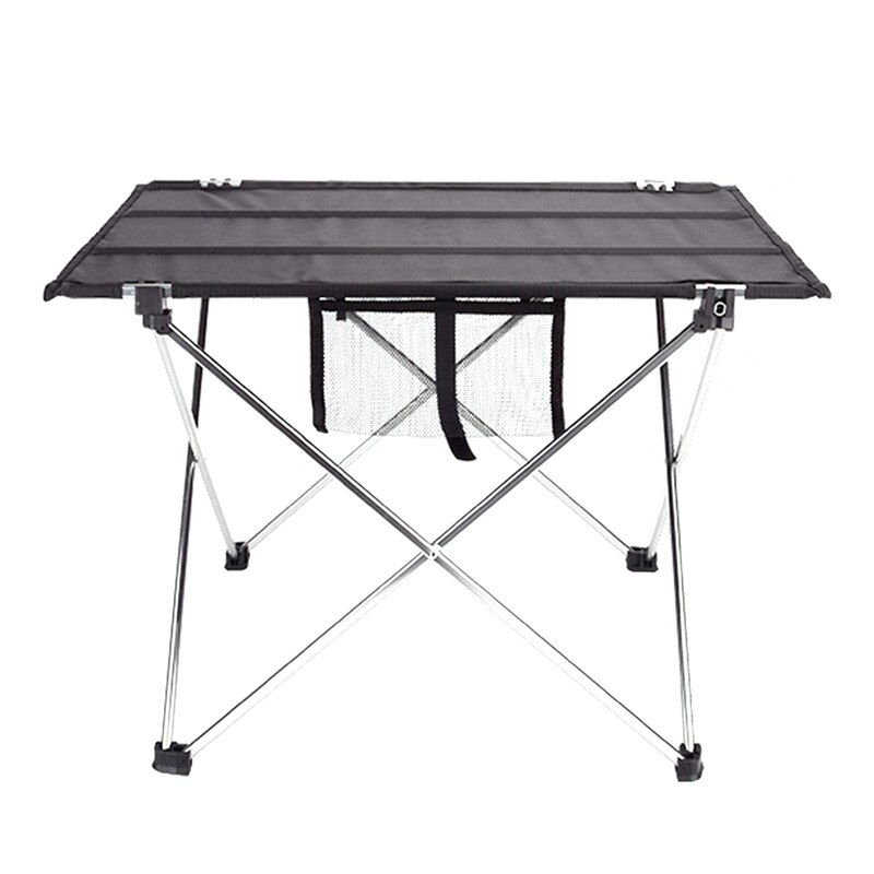 Outdoor Camping Picnic Table Aluminium Alloy Ultra Light Portable Desk Furniture Foldable Table: Silver