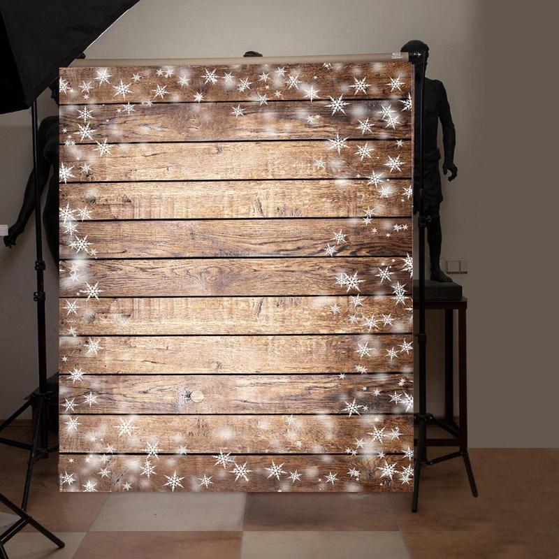 Houten Plank Snowflake Print Fotografie Achtergrond Doek Achtergrond Foto Decor