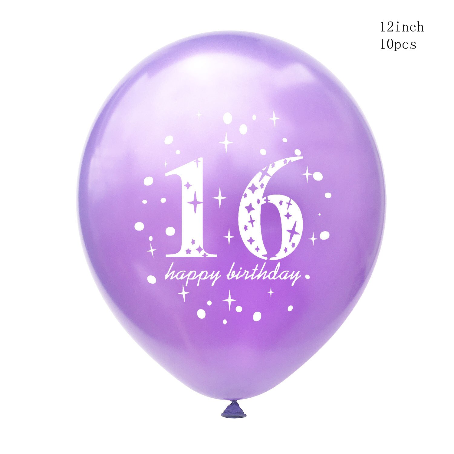 10Pcs Sweet 16 Princess Birthday Balloon 16th Birthday Party Decoration Supplies Favor Happy Birthday Decoration: purple