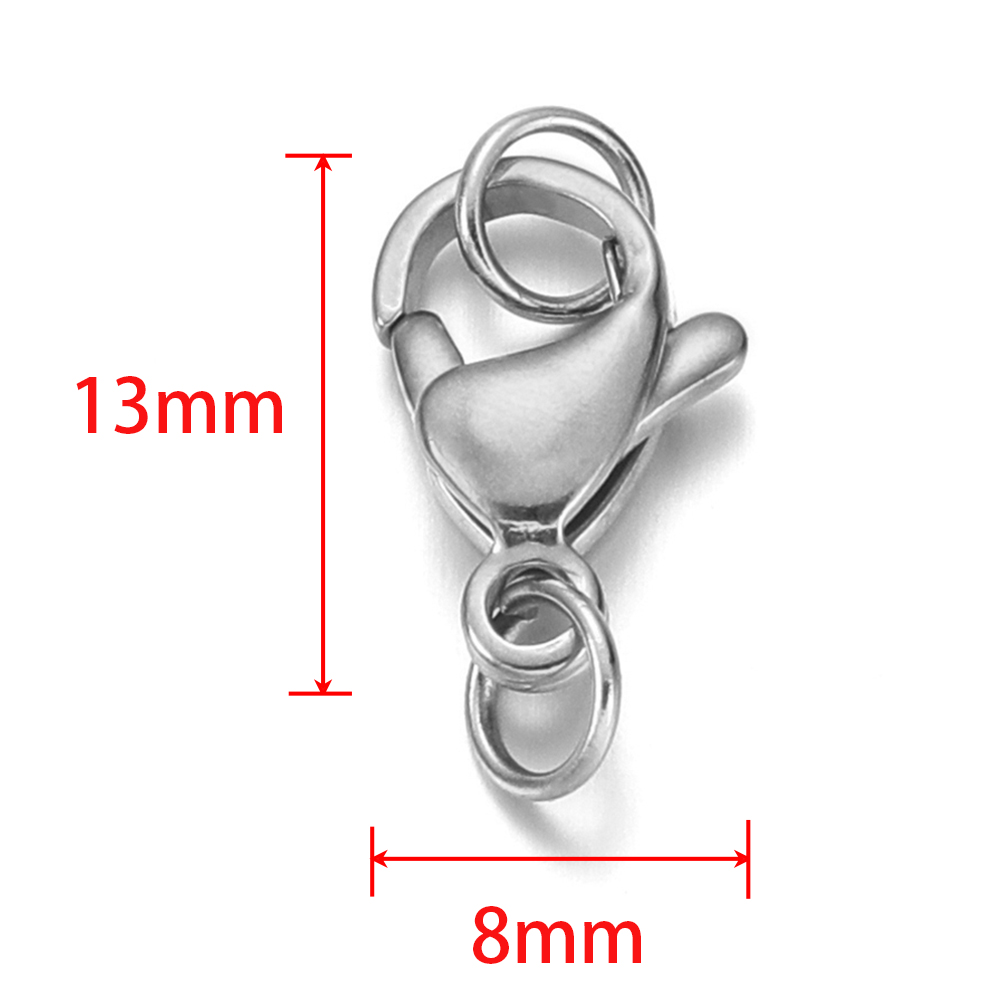25 uds cierre de langosta de acero inoxidable con anillos de salto para cadena DIY collar pulsera joyería hacer hallazgos suministros conector: Rosa