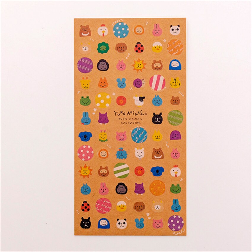 40 pakken/partij cartoon kat papier briefpapier sticker zelfklevend decoratief papier stickers scrapbook dagboek stickers: Klein rond dier