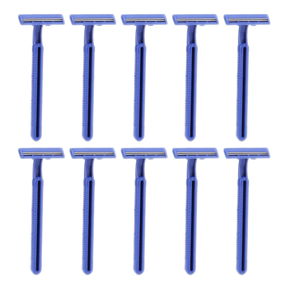 100 pz/pacco striscia lubrificante rasoi da barba usa e getta a doppia lama rasoio da barba in acciaio inossidabile per uomo viaggio Hotel: Rosso