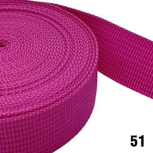 25mm Webbing 10meter long 1&quot; polypropylene for Bag Sewing Belt Webbing Strap dog collar line Strapworks: 51 Dark rose red