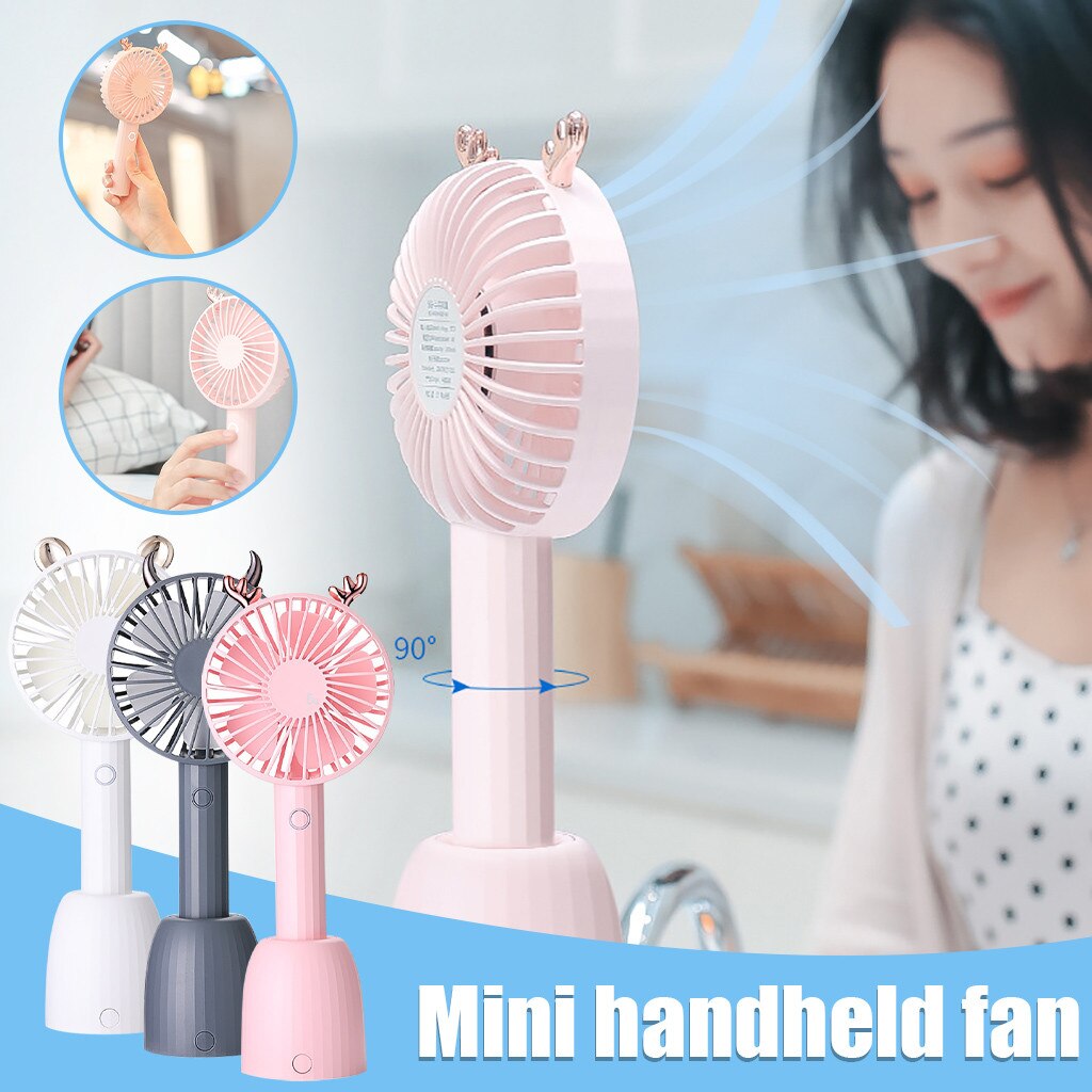 Shaking Head Fan Desktop USB Fan with Portable USB Charging Base