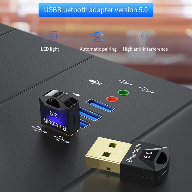 Adaptador usb bluetooth 5.0 rtl8761b, receptor sem fio bluethooth dongle 4.0 música mini bluetooth transmissor para pc computador