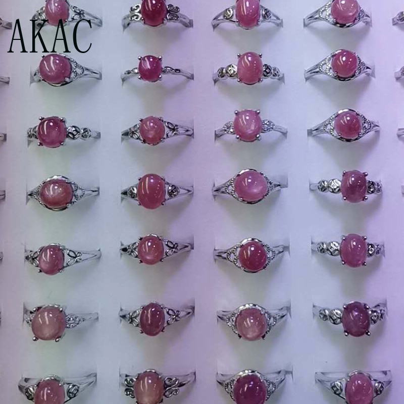 Akac natural rubi anel approx6-8mm natural rubi pedra anel para mulher ajustável enviar aleatoriamente