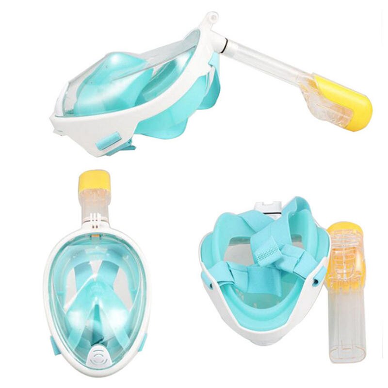 Full Face Snorkel Mask - Anti-Fog Removable - Scuba Diving Mask - Adult & Child Silicone