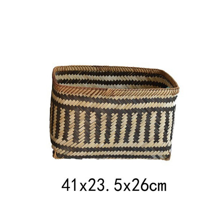 Afrykańnarty element tkane z bambusa kosze robić przechowywania doniczka dekoracyjna etniczne przechowywanie rozmaitości wiadro na przechowywanie w domu i organizator: 03 L 41x23.5x26cm