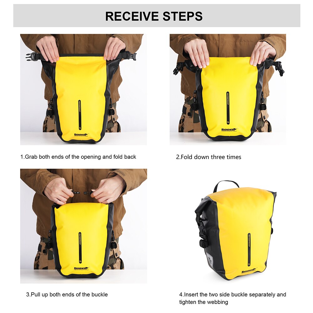 Rhinowalk Fahrrad tasche &Ampere; Koffer Voll Wasserdichte 7L Fahrrad Tasche kapazität Multifunktionale Hinten Gestell Koffer Tasche Radfahren Taschen