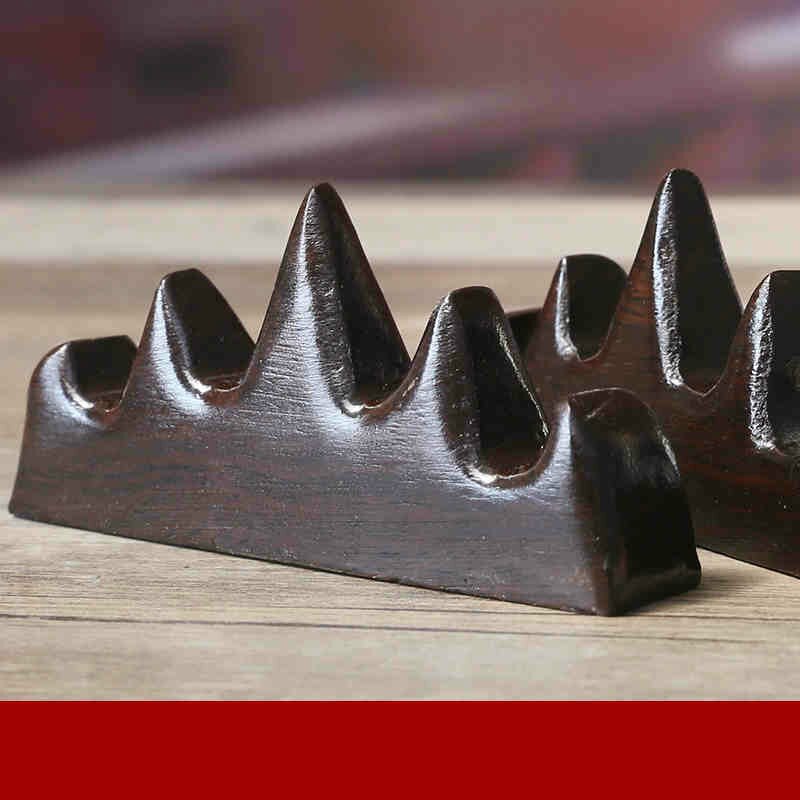 Chinese Kalligrafie Schilderij Borstel Houder Rack Studie Schat Zwart Catalpa Hout Penhouder Schrijven Praktische Studie Pen Rest