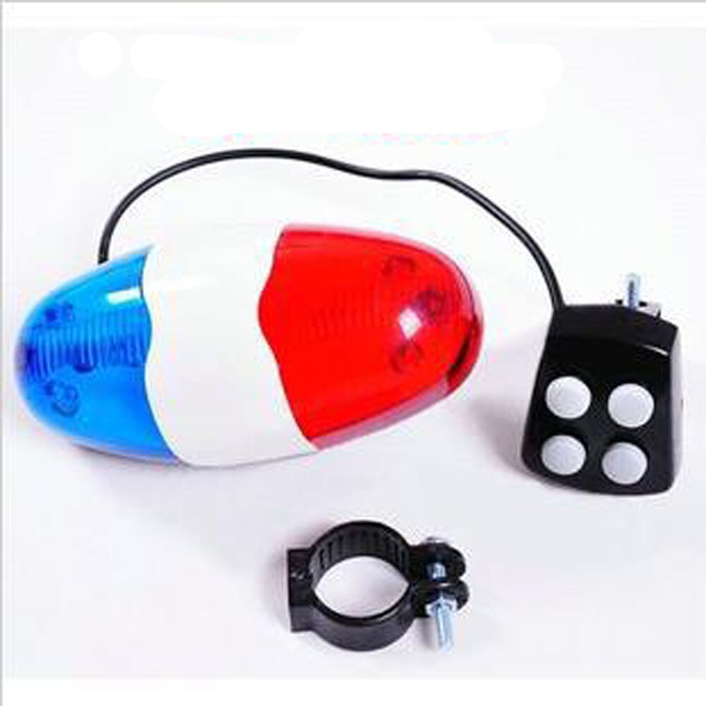 6 LED 4 Sounds Horn Bell Ring Police Car Light Trumpet For Bike Bicycle Bike Accessories Велосипедный рог#20