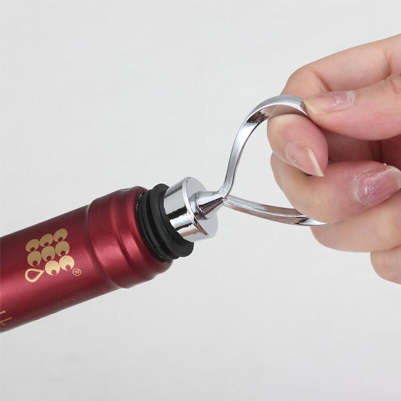 1PCs Stainless Steel Heart Wine Stoppers Champagne Wine Bottle Stopper Year Valentines Wedding Favors Cork Corkscrew