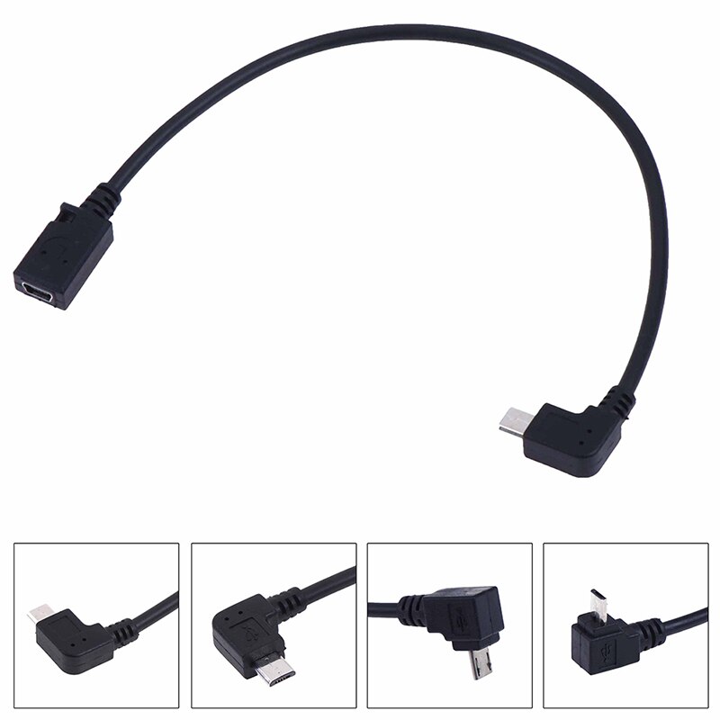 90 Degree Down& Up& Right Left Angled Micro USB 2.0 5Pin Male To Mini Usb Female Extension Connector Adapter Long Plug Connector