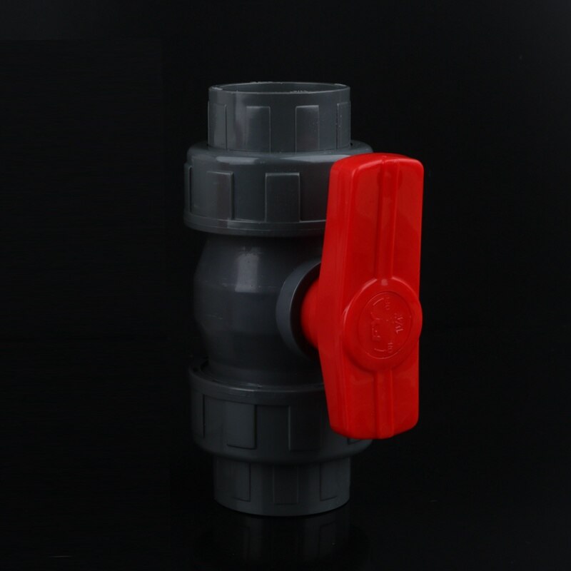 1pc 20mm til 20mm pvc kuleventil fagforening ventil pvc vannrørkobling rørlegger slangekoblinger 1/2 " slureventil: Grå
