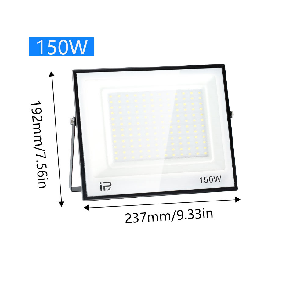 Projecteur LED IP66 AC175-265V 20W 30W 50W 70W 100W 150W200W300W, projecteur extérieur étanche en verre trempé pour éclairage de Garage: WHITE / 5600 K