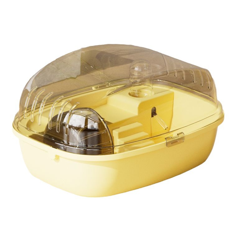 Jaula grande para hámster con ventilación, casa de hábitat transparente superior que se puede abrir para conejitos, gerbos, erizo, ratones, animales pequeños: YELLOW