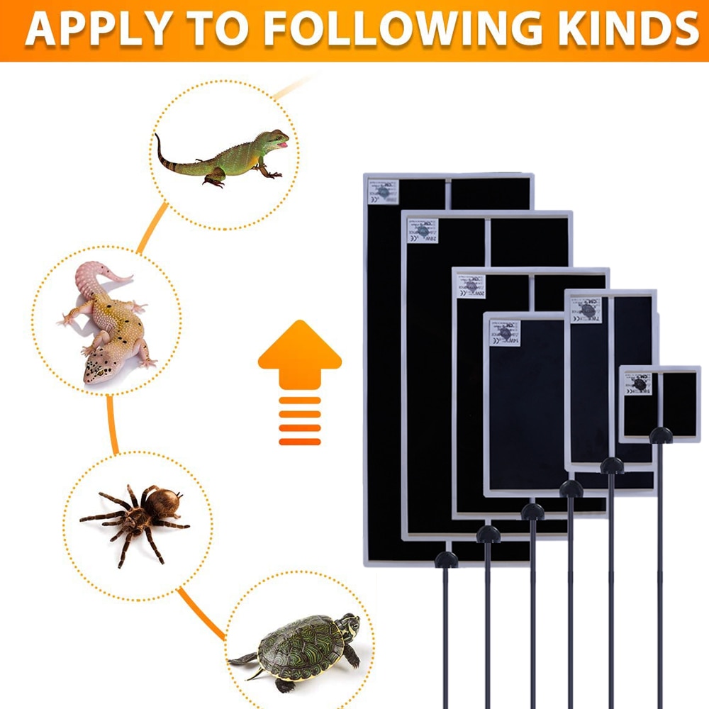 Verwarming warmtemat 5-35w terrarium reptielen warmtemat regelbare temperatuurregelaar broedmachine klimmat voor huisdieren gereedschap zwart