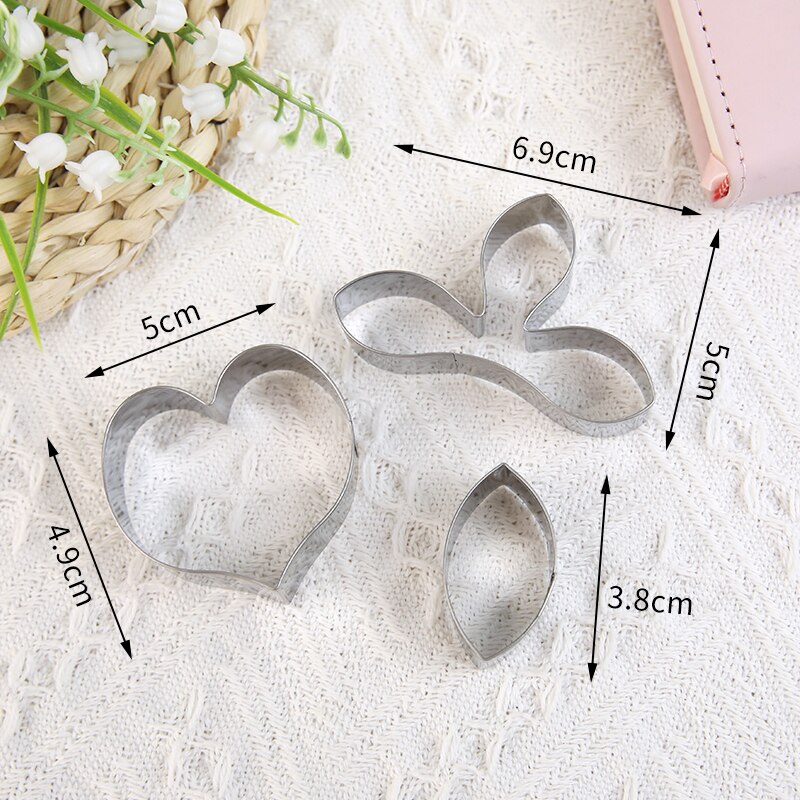 3Pc 4Pc Biscuit Cutter Mold Rvs Cookie Cutters Diy Cartoon Fondant Gebak Mold Voor Keuken Bakken Accessoires: Stainless steel 6