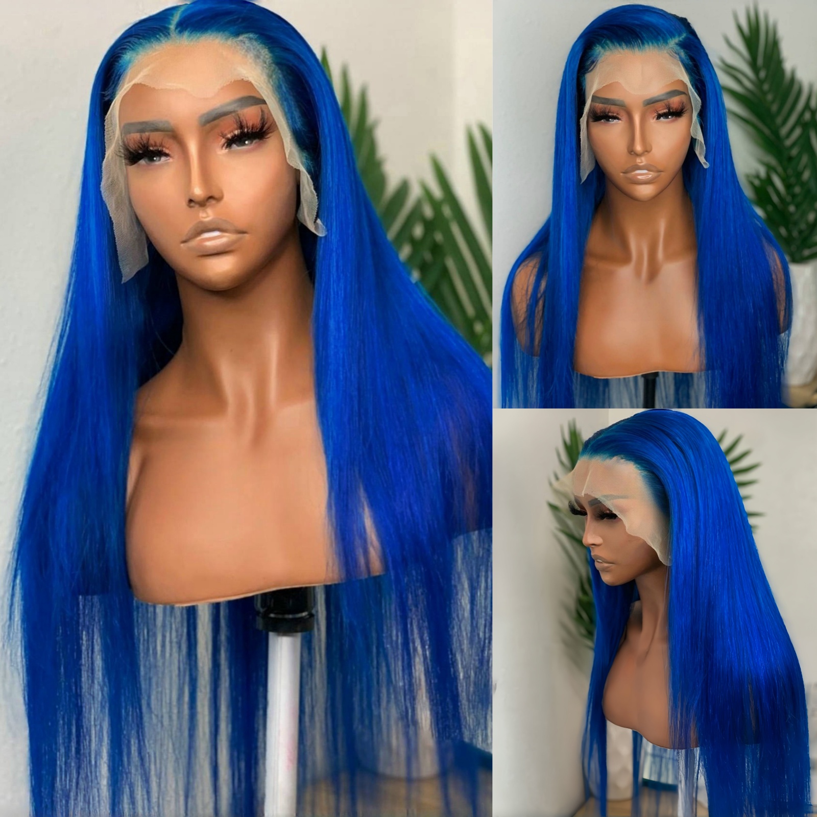 Peluca con malla Frontal de color verde oscuro 13X4, peluca sintética larga y recta, pelucas frontales de encaje de pelo largo de color verde para mujer, fibra térmica