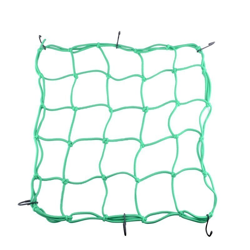 40*40cm capacete da motocicleta bungee bagagem hold capacete universal malha de armazenamento tanque combustível bagagem malha web bike 6 ganchos segurar para baixo: green