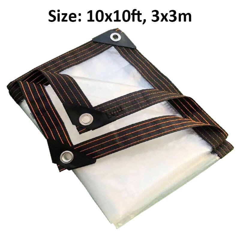 Lvju – bâche transparente en PE 10x10 pieds 3x3m, bâche pour maison, jardin, plante succulente, coupe-vent, tissu imperméable, auvent transparent