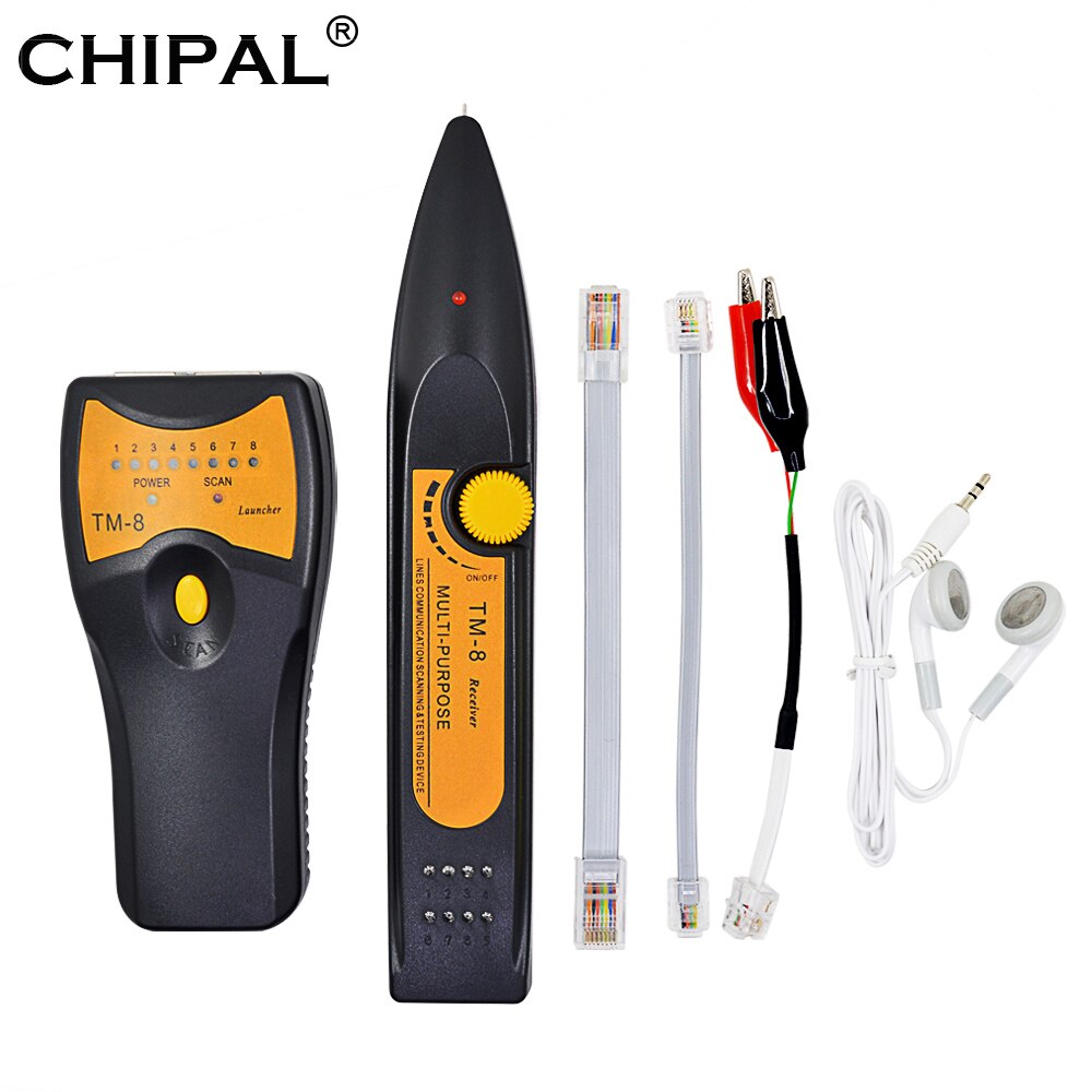 Chipal profissional TM-8 rj45 lan cabo de rede testador rj11 telefone fio rastreador cat5 cat5a cat6 cat6a cat6e linha localizador