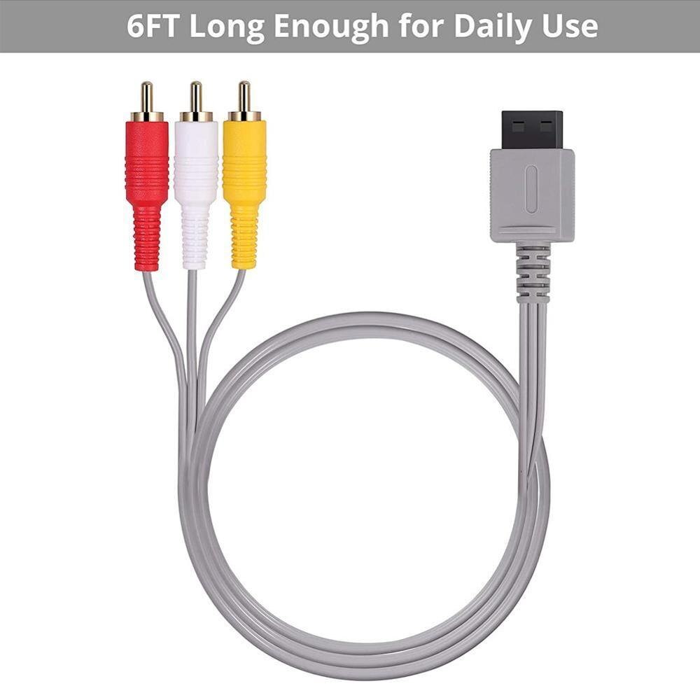 1,8 M Cable AV para Nintendo para WII Mini para WII/consolas WII U | WII U Audio estéreo Cable para televisión de Cable de Video RCA J7Z0