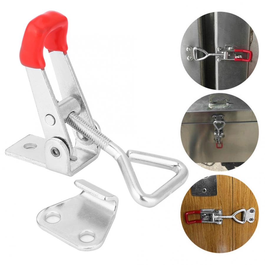 304 Stainless Steel Toggle Latch Catch Buckle Hasp Adjustable Toggle Clamp Cabinet Tool Boxes Lever Handle Lock Hardware