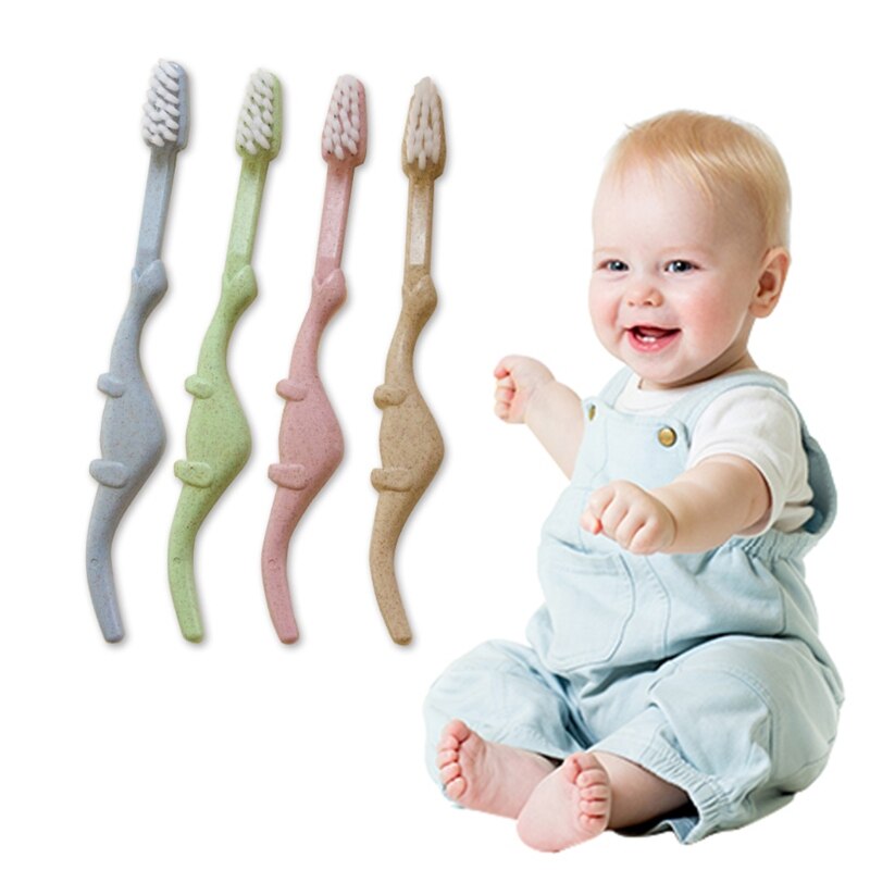 Baby Tandenborstel Natuurlijke Tarwe Stro Cartoon Peuter Kinderen Pasgeboren Oral Care