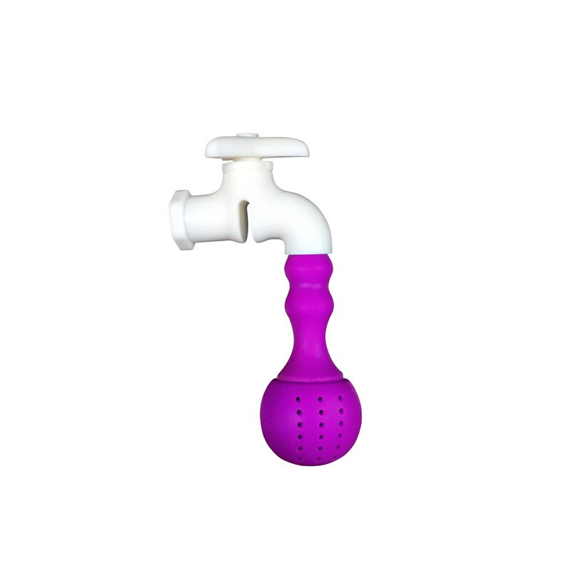 Silicone Thee Lekkende Kraan Waterkoker Thee Set Siliconen Thee Theezeefje Food-Grade Filter Thee Koffie Snoep Geneeskunde: Purple