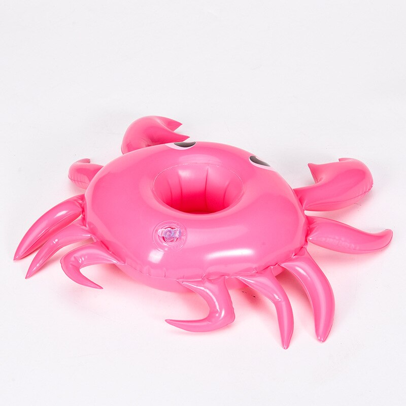 1 pcs Roze Krab Bekerhouder Float Speelgoed Zwembad Vlotten Opblaasbare Drijvende Zomer Beach Party Kids Telefoon bekerhouders