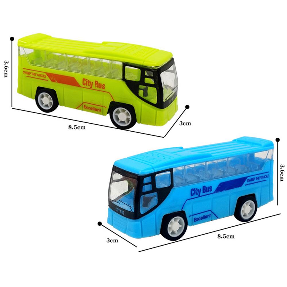 Kleine Simulatie Pull Back City Bus Model Mini Draagbare Cartoon Plastic Puzzel Speelgoed Auto Voor Kinderen Spelen Speelgoed Willekeurige Kleuren