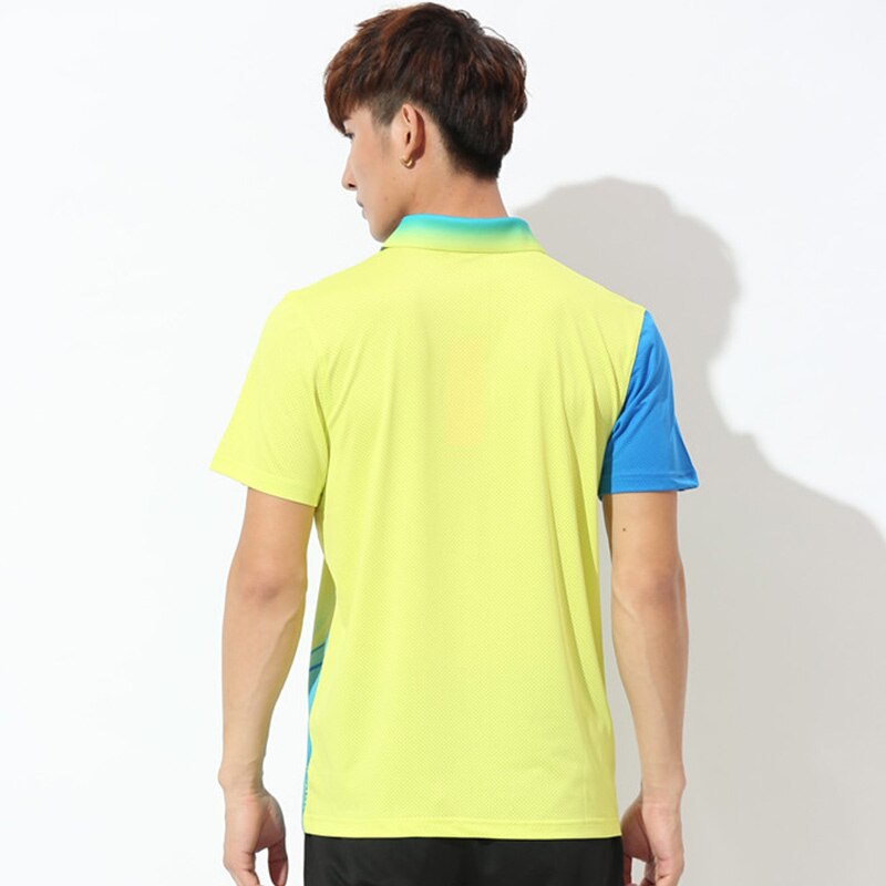 Hengittävä paita kaulus sulkapallo käyttää tennisvalkoisia ja nopeasti kuivuvia lyhythihaisia urheilupaitoja