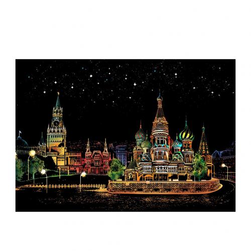 City Scratch Painting Drawing Paper DIY Art Craft Scratchboard Wall Decoration: The Red Square