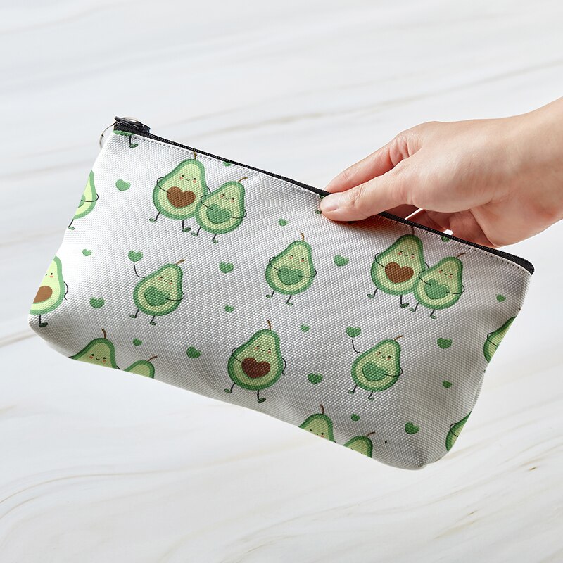 Avocado Print Pencil Case Kawaii Pen Case School Supplies Pencil Bag Large Capacity Pencil Pouch Stationery Kids: Style7