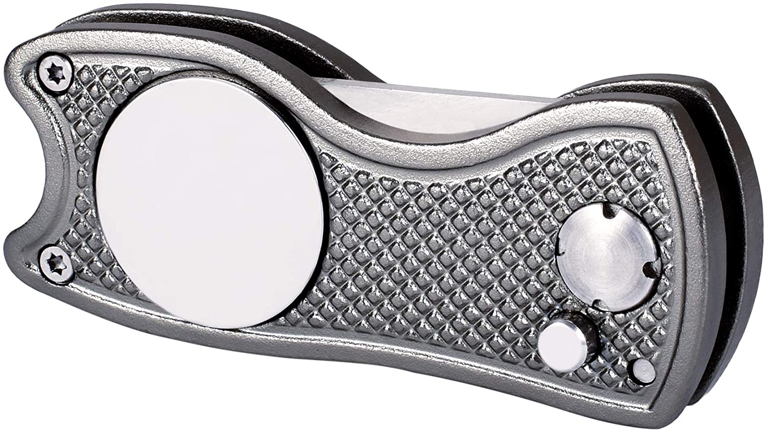 Mile High Life All Metal Foldable Golf Divot Tool with Pop-up Button & Magnetic Ball Marker (Multi-Colors/Shape)