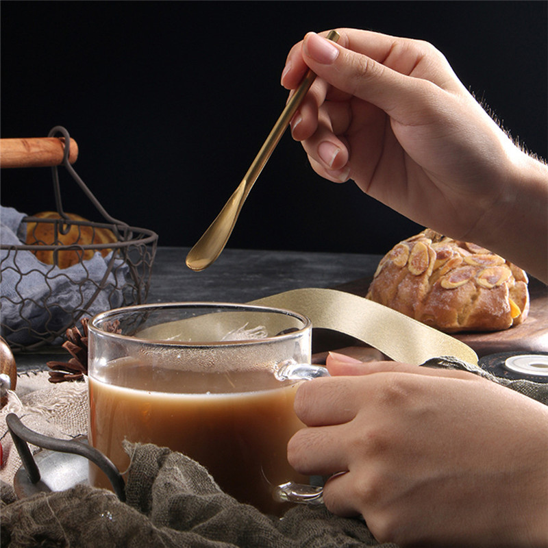 Stainless Steel Spoon Long Gourd Handle Mixing Stirring Ice Tea Coffee Spoon Bar Tableware Mirror Polishing