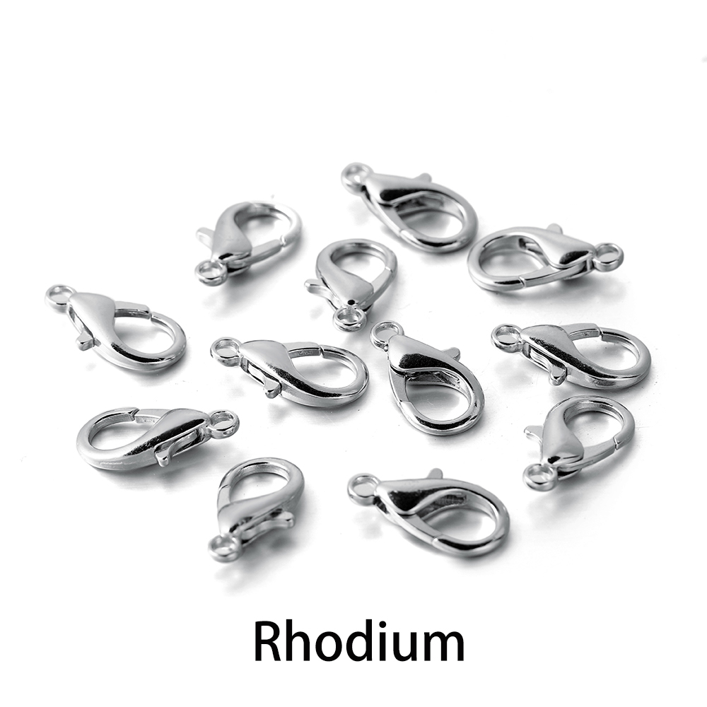100 teile/los Metall Karabiner für Armbänder Halsketten Haken Kette Verschluss Zubehör für DIY Schmuck Machen Erkenntnisse: S / Silber