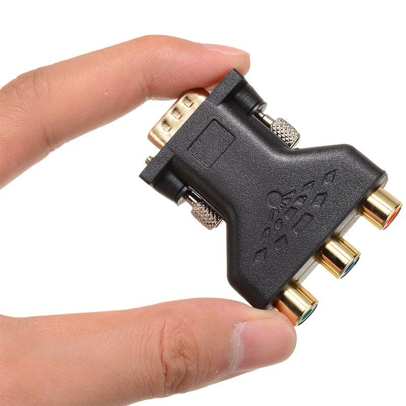 Mayitr rca vga liitin muunnin 3 rca rgb video naaras  hd 15- pin vga tyylinen komponenttivideo liitin sovitinpistoke
