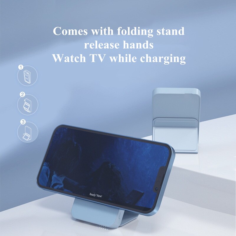 Folding Stand Power Bank 15W Wireless Fast Charging Magnetic Powerbank External Battery Fast Charger Auxiliary Battery poverbank