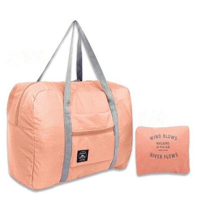 Borsa da viaggio pieghevole in Nylon Unisex borsa impermeabile di grande capacità per bagagli da donna borse da viaggio pieghevoli Organizer cubi da imballaggio: Pink